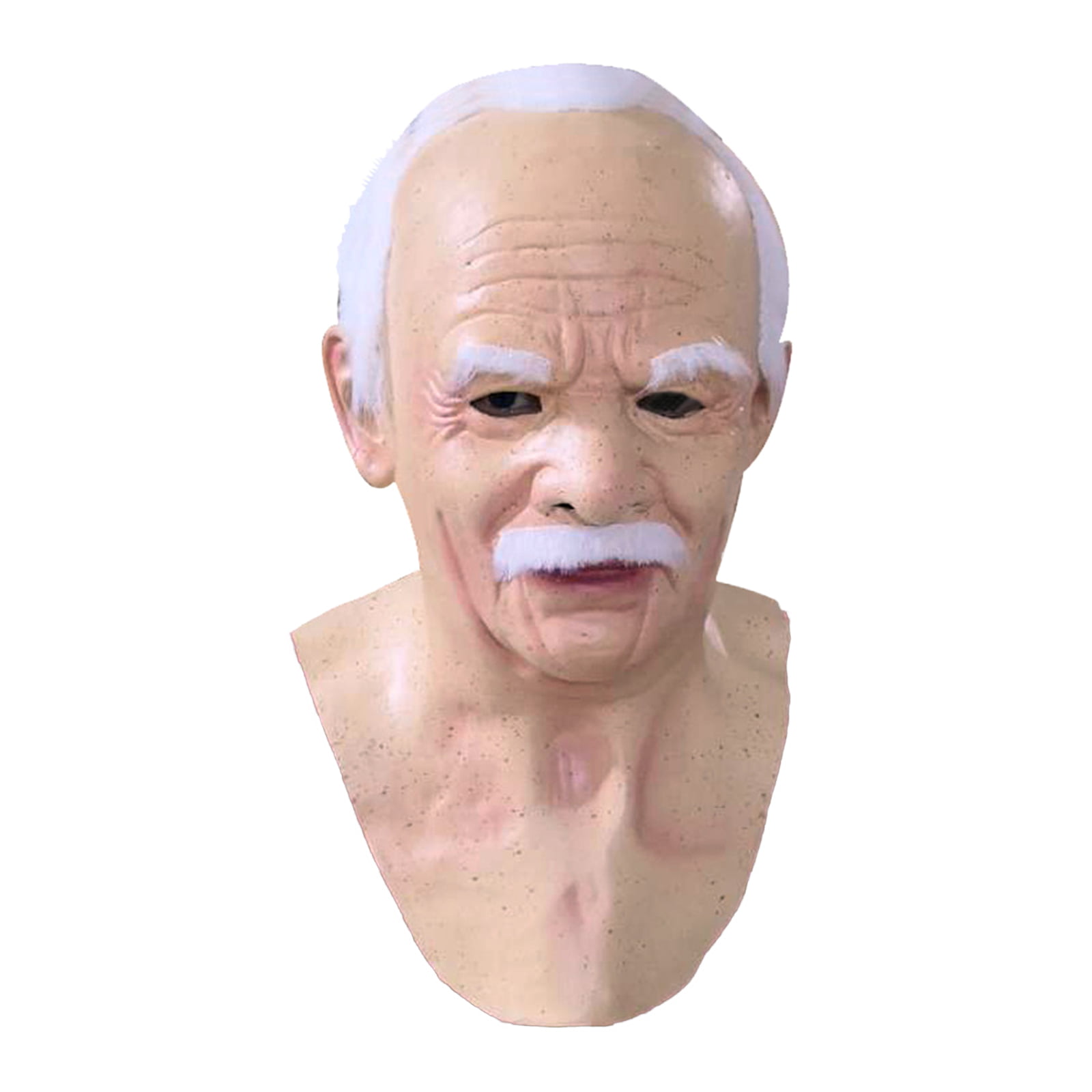 Halloween Cosplay Bald Old Man Latex Full Face Masks Scary Facepiece Party Artificial Head Cover