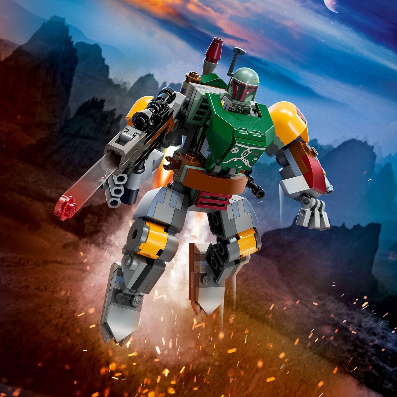 LEGO Star Wars Boba Fett Mech 75369 Buildable Star Wars Action Figure, this Posable Mech Inspired by the Iconic Star Wars Bounty Hunter Features a Buildable Shield, Stud Blaster and Jetpack