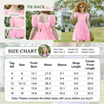 thumbnail image 5 of Oudiya Girls Tulle Dresses Puff Sleeve Bow Tie Back Spring Summer Party Holiday Dress for Kids 6-16, 5 of 7
