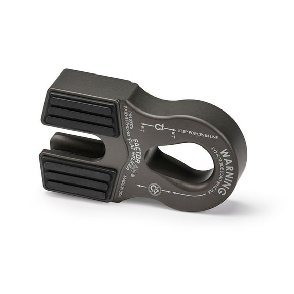 Factor 55 Winch Cable Shackle Mount 00375-06 Flat Splicer; Fits 3/4 Inch Screw Pin Hook; For Synthetic Winch Rope Diameters Up To ½ Inch; 16000 Pound Load Capacity; Splice-On; Foldable; Gray