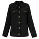 thumbnail image 1 of Women  Jacket, Shirt Coat Slim Fit With False Pockets For Dating For Work ANGGREK Negro L, 1 of 8