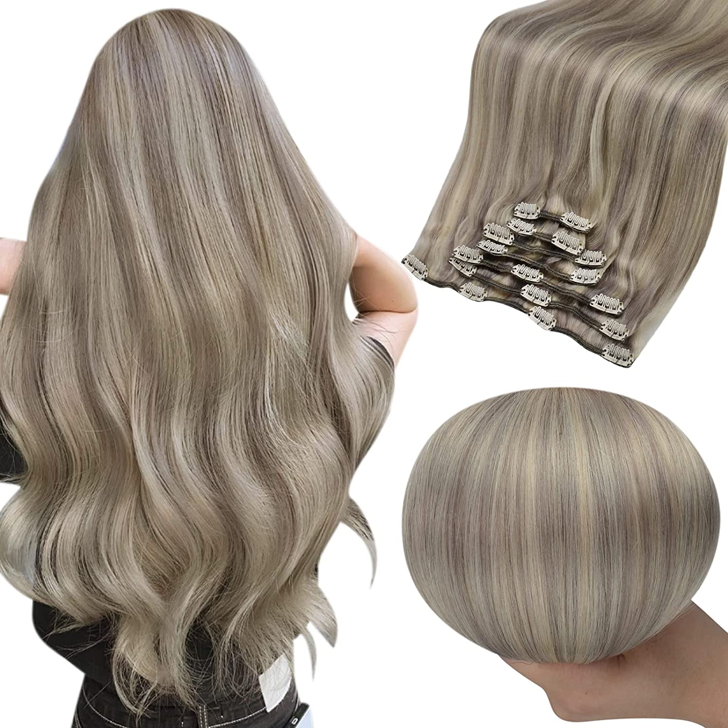 Clip-in Hair Extensions - Human Hair Clips Balayage  display picture 1