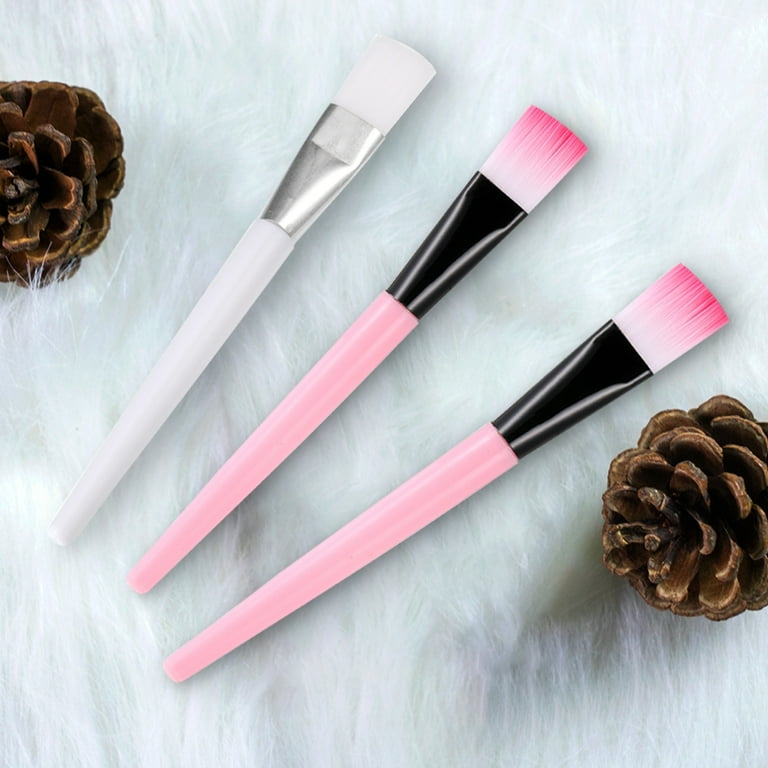 TureClos Facial Brush Simple Comfortable Applicator Tool Practical Girl Tools Makeup Accessories with Plastic Handle for Home Salon Using Pink Black