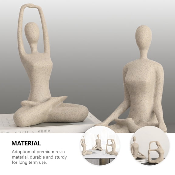 TABLZONE Grey Yoga Figurine Resin Statue Decorative Ornament for Indoor Outdoor Display and Meditation Decor