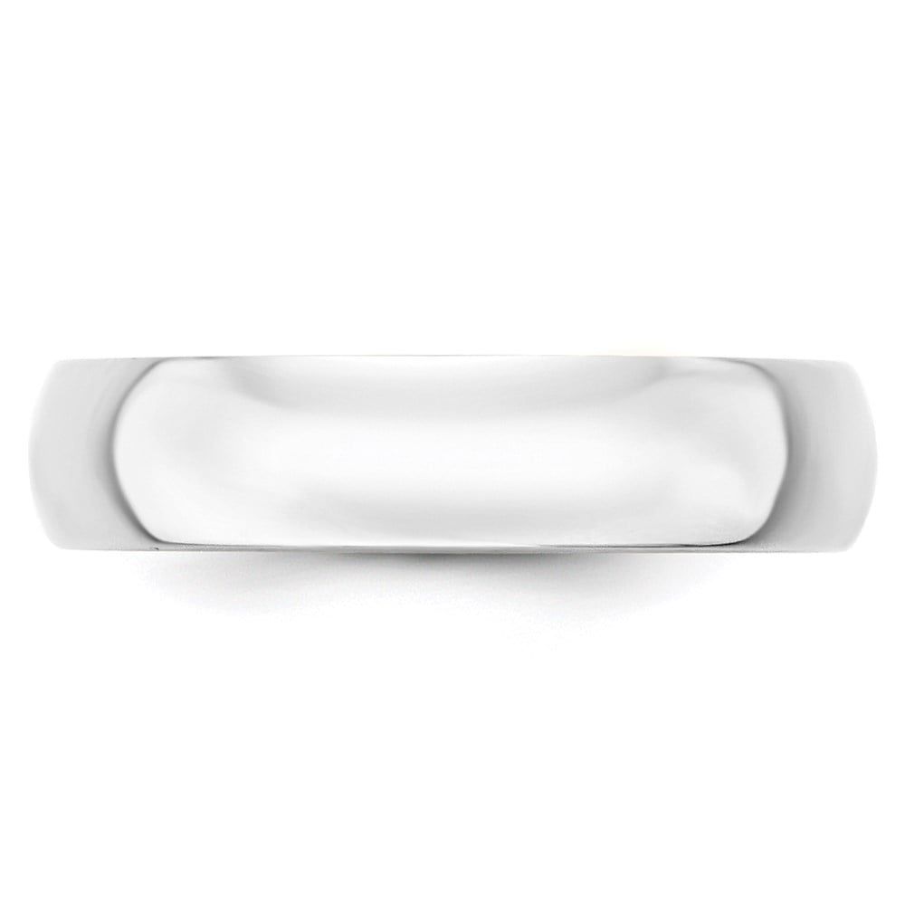 Primal Gold 10 Karat White Gold 5mm Lightweight Half Round Wedding Band