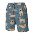 thumbnail image 5 of Kll French Bulldog Yoga Men'S Casual Summer Beach Shorts Hawaiian Shorts With Pockets-X-Large, 5 of 9