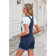 thumbnail image 5 of Pink Queen Women's Denim Classic Adjustable Straps Cuffed Hem Bib Overalls Shortalls S-2XL, 5 of 7