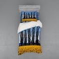 thumbnail image 2 of Ambesonne Landscape Bedding Set 4 Pcs, Daffodil Field Farming, Queen, Mustard Blue, 2 of 3