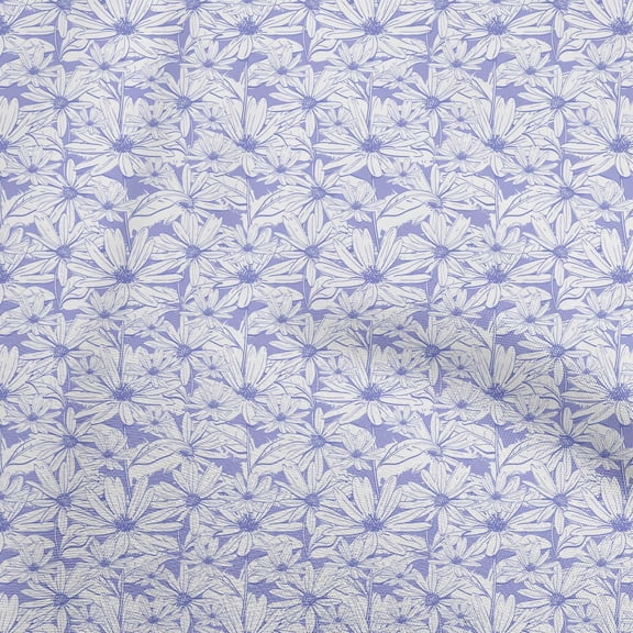 oneOone Velvet Bluish Violet Fabric Floral Sewing Fabric By The Yard Printed Diy Clothing Sewing Supplies 58 Inch Wide
