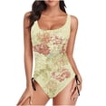 thumbnail image 2 of Rciityk Women's Ones Piece Swimsuits Tummys Control Floral Print Monokini Swimwear Drawstring Ones Piece Swimsuit - Spring/Summer Savings Clearance, 2 of 6