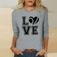 thumbnail image 2 of CYMMPU Blouses for Women Dressy Casual Crew Neck Fall Fashion Shirts 3/4 Sleeve Tunic Tops Loose Fit Floral Pattern Spring Tops Lightweight Basic T-Shirts Gray XXL, 2 of 4