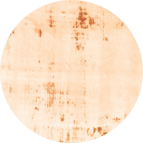 Ahgly Company Indoor Round Solid Orange Modern Area Rugs, 7' Round
