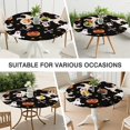 thumbnail image 7 of Gothic Halloween Table Cover Elastic Waterproof - Skull Spider Cobweb Print for Outdoor Dining,52 inch Round Elastic Tablecloth, 7 of 7