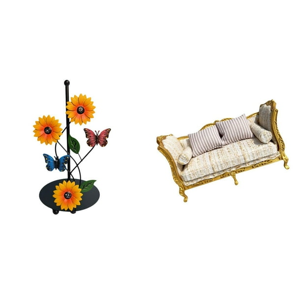 Soporte de papel higiénico,Porta toallas de papel de encimera,Portarrollos de cocina de pie para toallas de papel,sofá de casa de muñecas,Muebles para casa de muñecas,modelo de sofá para