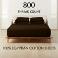 thumbnail image 2 of ABORN 800-Thread-Count, 100% Egyptian Cotton, 6 PC King Chocolate 12" Deep Pockets, 2 of 8