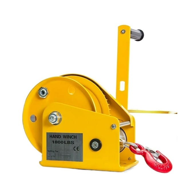Treuil Manuel Autobloquant à Manivelle 1800LB Petit Treuil Portable avec Frein Performance Puissante