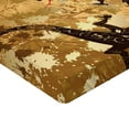 thumbnail image 2 of Ambesonne Dragon Fitted Sheet, Grunge Floral, Twin Size, Pale Caramel Sand Brown, 2 of 3