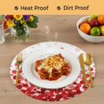 thumbnail image 4 of Ombre Red Polka Dot Round 13 Inch Placemats Set of 4, Abstract Watercolor Geometric Gradient HeatResistant Non Slip Place Mats for Dining Table, Wipeable Braided Kitchen Table Mats for Housewarming, 4 of 9