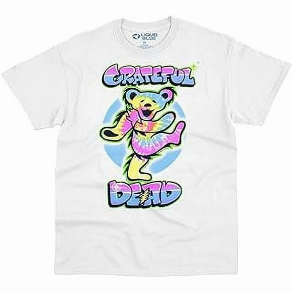 100% cotton tshirts men tee Liquid Blue Mens Grateful Dead Carnival Bear White