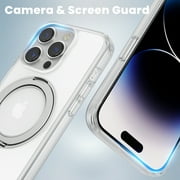 TOPVISION iPhone 14 Pro Case MagSafe Compatible, Acrylic Phone Case with 360° Magnetic Ring Stand