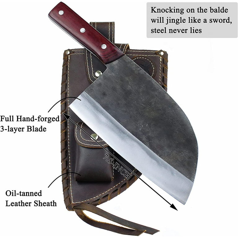 CHONBI Korean Leather Knife, Leather Cutting Knife with Wooden Handle,  Leather Cutting Knife, Leather Working Tool, Razor Sharp Laminated Steel  Blade