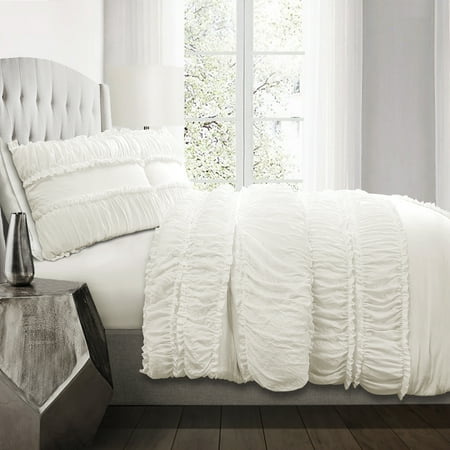 Nova Ruffle Comforter White 3pc Set Full Queen Walmart Com