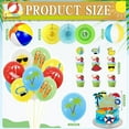thumbnail image 4 of Summer Beach Party Decorations, Beach Theme Pool Birthday Party Supplies Including Birthday Banner Beach Garland Paper Lanterns Beach Balls Cupcake Toppers Balloons Set for Hawaiian Luau Party, 4 of 10