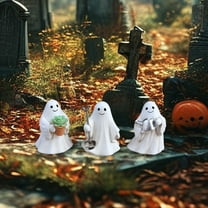 Deeceymbur Halloween Resin Garden Ghost Set Of Three Outdoor Patio Home Bonsai Decorations Ornaments