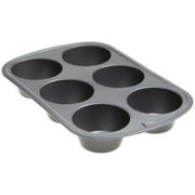 GoodCook 6-Cup Nonstick Steel Texas Muffin and Cupcake Pan, Gray