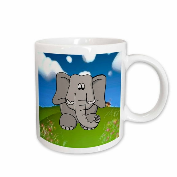 3drose, Elephant Who Loves to Explore, 15oz Mug