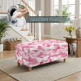 thumbnail image 4 of FOR U DESIGNS Pink Butterfly Print Ottoman Cover Washable Footstool Covers Thick Slipcover for Rectangle Ottoman, Washable Storage Furniture Protector for Dogs Pets, 4 of 7