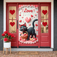 thumbnail image 5 of Pink Flamingo Happy Valentine's Day Banner Red Roses Romantic Design Heart Elements Gold Glitter for Couples Romantic Party Indoor Decoration Valentine's Celebration, 5 of 9