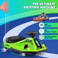 thumbnail image 5 of 24V 360 Degrees Rotating Ride On Drift Car Electric Drifting Go Kart Kids Gifts with High/Low Speed,24V Brushless Motor,Flashing Lights,Flag,Music,Bluetooth(Green), 5 of 11