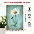 thumbnail image 2 of HELLOYOUNG Vintage Daisy Floral Metal Wall Art Sign, 12x8 Inch Rustic Aluminum Plaque with Teal Background Gold Accents, Retro Farmhouse Decor for Living Room, 2 of 7