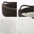 thumbnail image 6 of PiccoCasa Cotton Rope Storage Bins Baskets with Handles for Shelves, Cylindrical 1, Coffee Color, 6 of 7