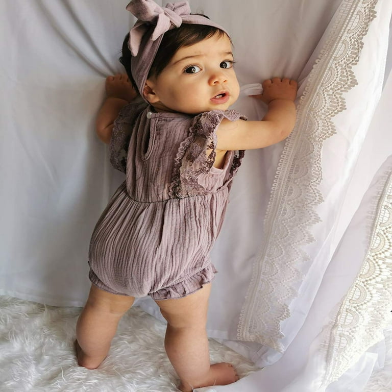 Actoyo Newborn Baby Girl Princess Lace Romper Clothes Bodysuit