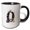 Black/White, variant on 3drose, Round Letter O. Halloween Monogram, Broom, Wizard Hat, Cat Art Gift, 11oz Mug