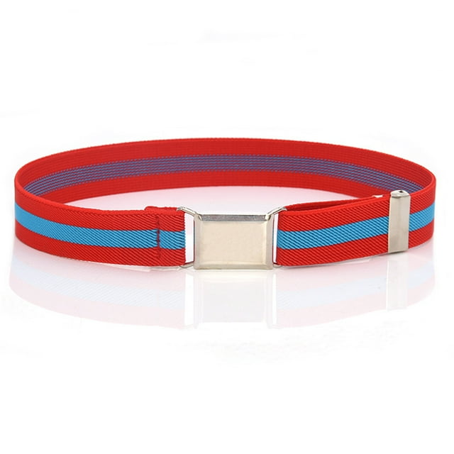 Ceinture Magnétique Boucle Élastique Accessoires de Vêtements pour Enfants Multicolore Léger Sangles de Taille pour Garçons Filles Magnétique, Bandes Rouges