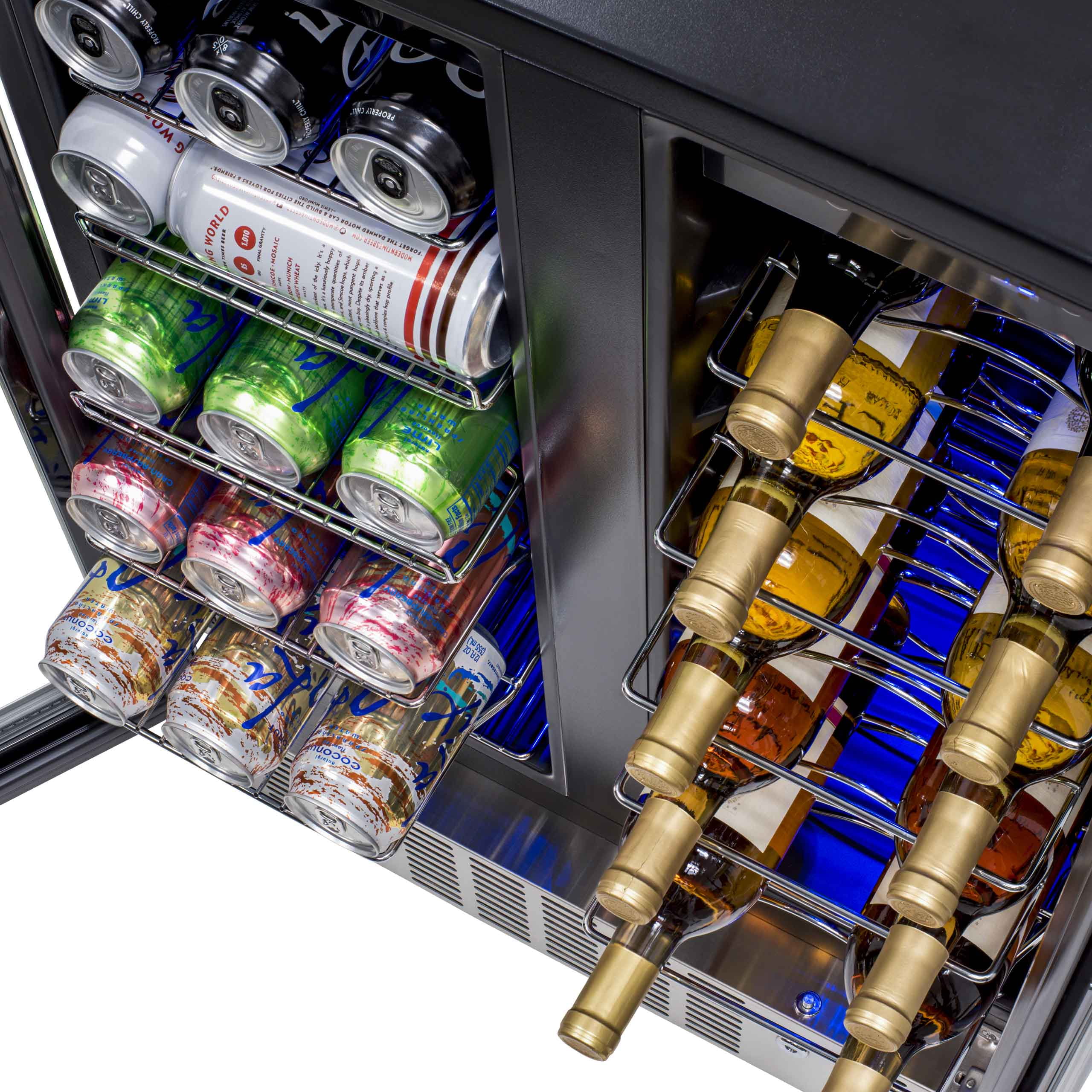 combination wine and beverage refrigerator