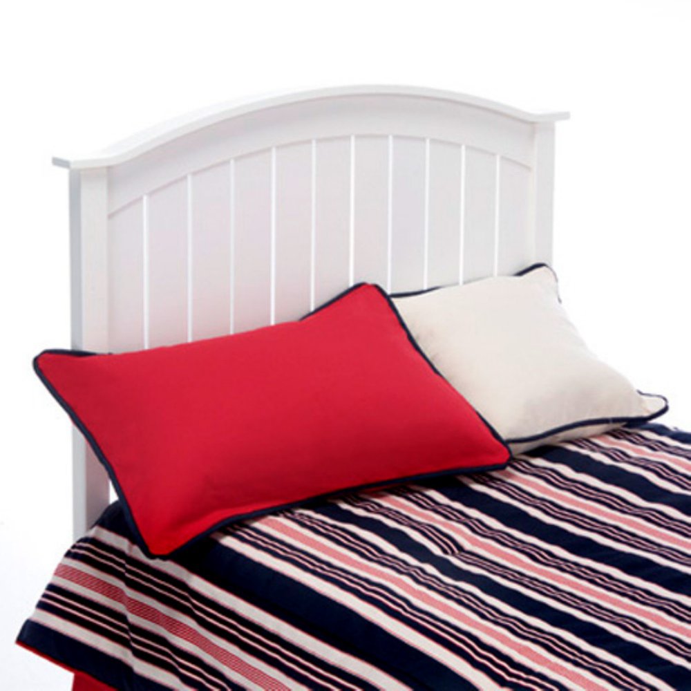 Finley Wood Headboard Panel with Curved Top Rail and Slatted Grill