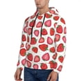 thumbnail image 3 of Lsque Hand Drawn Strawberry Pattern Casual Men's Hoodie,Hooded Sweatshirt with Kangaroo Pocket,Pullover Hoodie-Large, 3 of 7