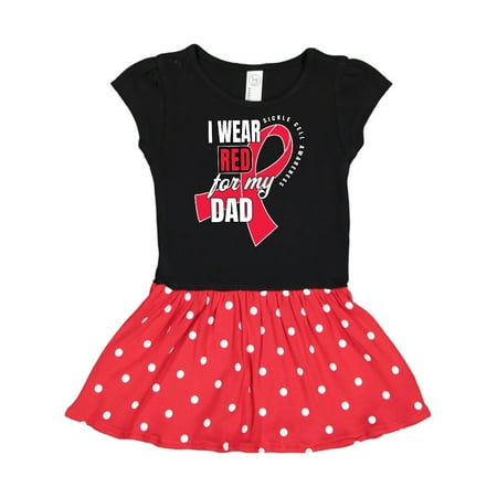 

Inktastic Sickle Cell Awareness I Wear Red For My Dad Gift Toddler Girl Dress