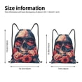 thumbnail image 2 of Balery Skull With Roses And Sunglasses Pattern Drawstring Backpack Bag Sport Gym Sackpack Cinch Bags Pattern Drawstring Backpack Bag Sport Gym Sackpack Cinch Bags -Medium, 2 of 6