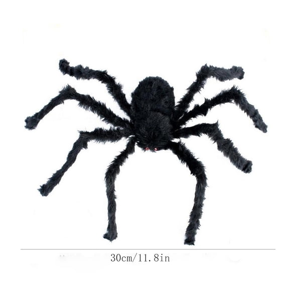 Clearance Sale | Giant 30cm Furry Black Spider Decoration with Flexible Legs, Realistic Halloween Prop for Outdoor Yard Haunted House, Black