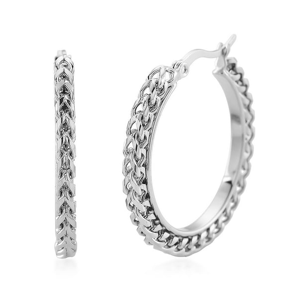 Criss Cross Hoop Earrings in Stainless Steel Christmas Gifts