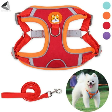 UPC: 0840271566443 | Sixtyshades No Pull Dog Harness Leash Set Reflective Adjustable Easy Control Pet Chest Vest for Small Medium Dogs (L Red)