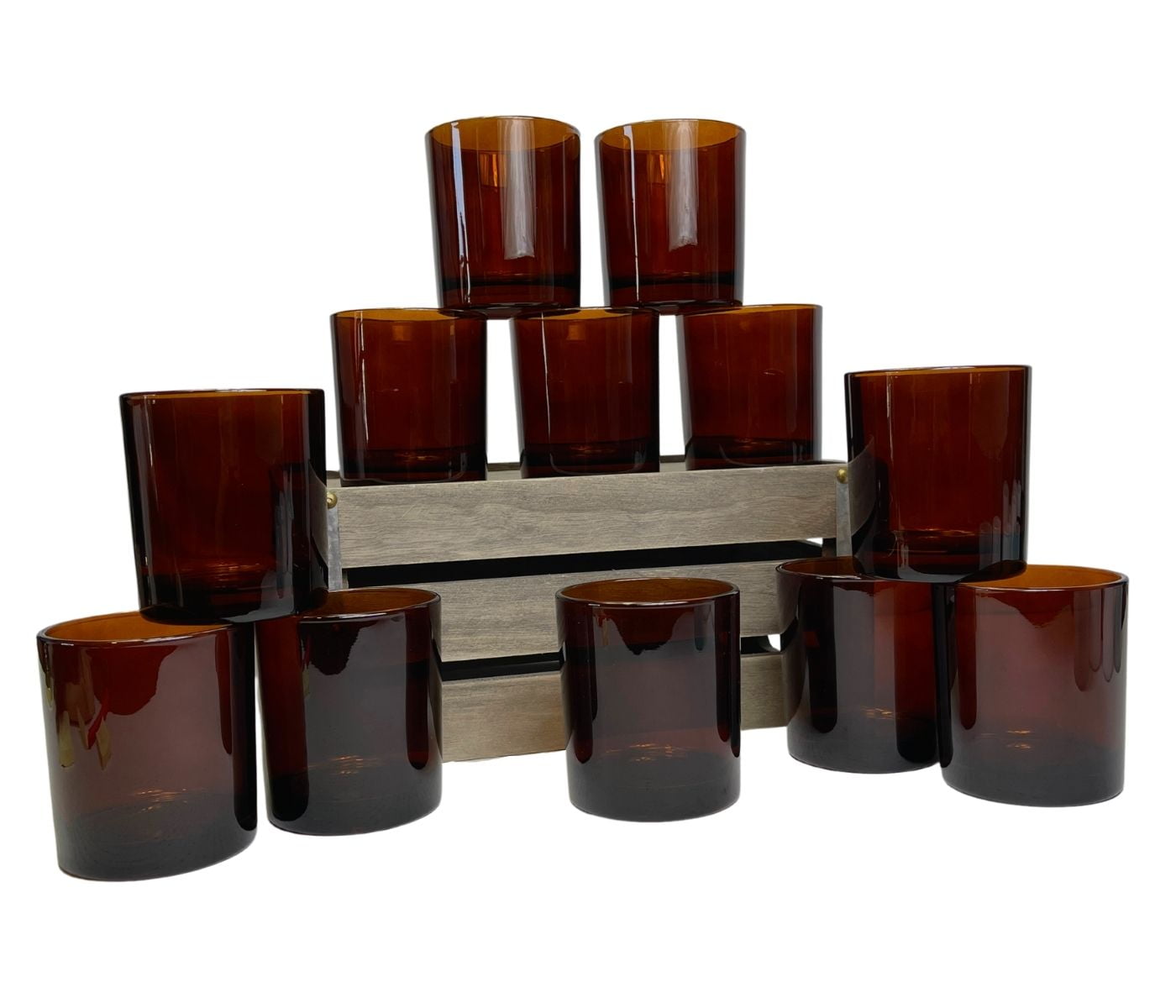 14 oz. Havana Amber Empty Candle making Jar candle vessels for DIY candle-making projects (Box of 12) FREE SHIPPING