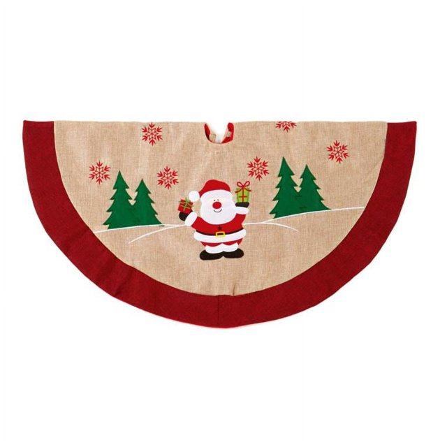 Premier - Base de Árbol de Navidad de Yute Diseño Papá Noel (Rojo, Crema, Verde)