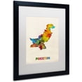thumbnail image 2 of Trademark Fine Art 'Pakistan Watercolor Map' Canvas Art by Michael Tompsett, White Matte, Black Frame, 2 of 4