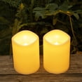 thumbnail image 2 of EFEMF-Large Solar Candles Outdoor Waterproof, 4.5" x 6" Ivory White Flameless Candles, Dusk to Dawn Light Sensor, LED Rechargeable Pillar Solar Candles for Outdoor Lanterns, Patio Decor, Set of 2, 2 of 4